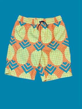 Tea Collection Boys Wax Print Pineapple Swim Trunks Orange Size 7
